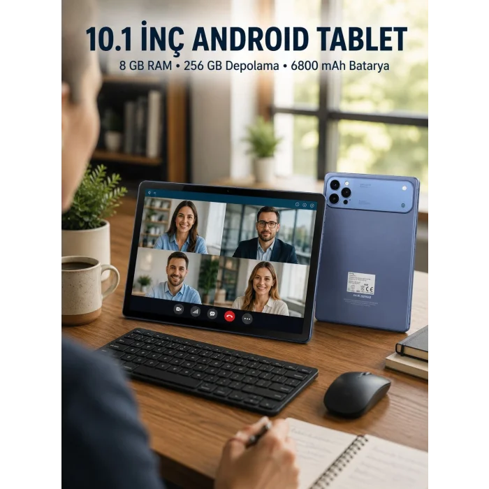10.1 İnç Android Tablet 8 GB RAM 256 GB Depolama Yeni Nesil