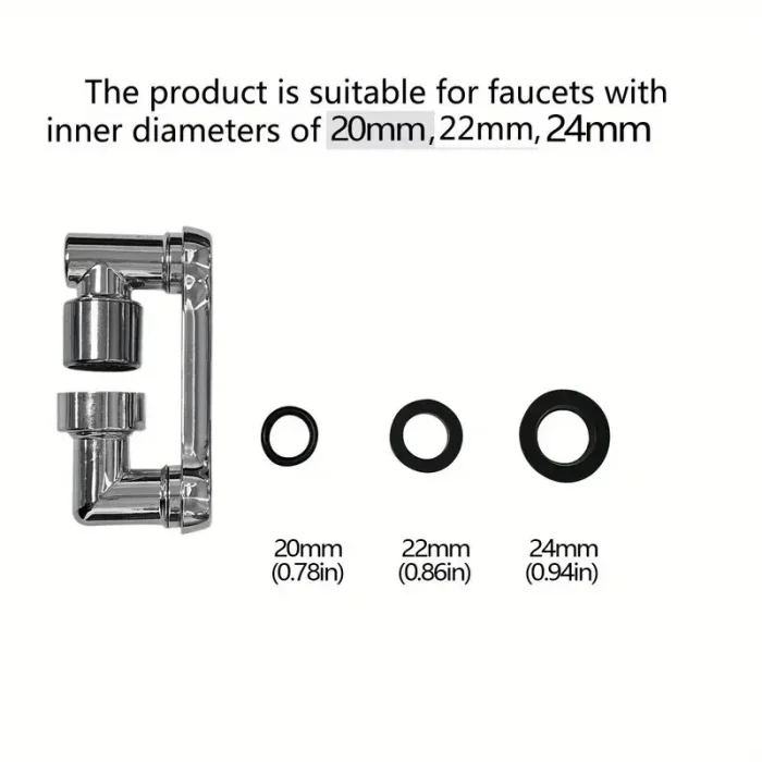 1080 Derece Dönebilen Mutfak ve Lavabo Bataryası Akrobat Musluk Ucu (5047)