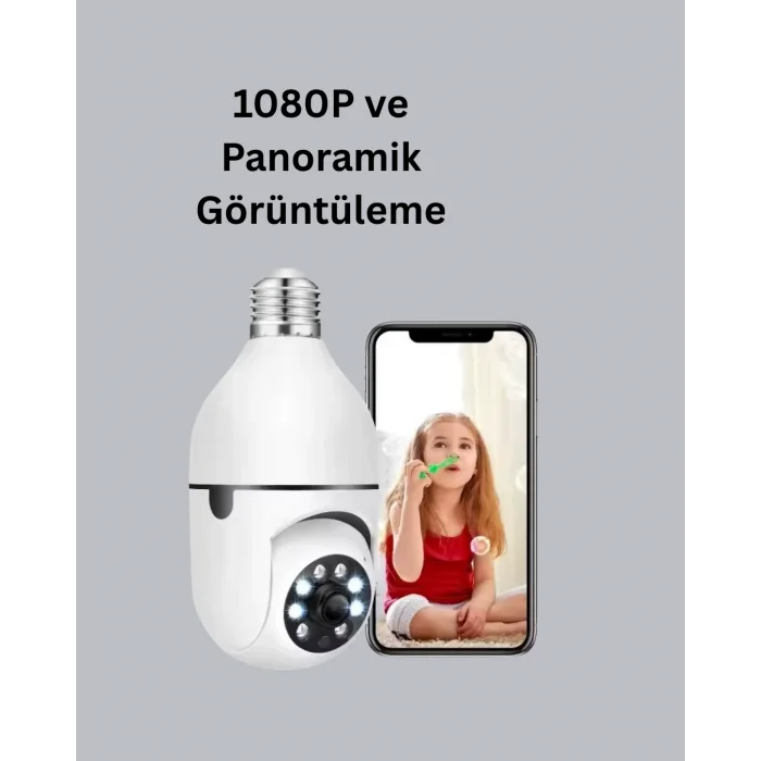 1080P Gece Görüşlü Ampul Güvenlik Kamerası – Kablolu ve Kablosuz Seçenekli