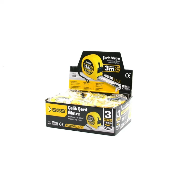 12 ADET 3MT X 16MT STOPLU ŞERİT METRE (5047)