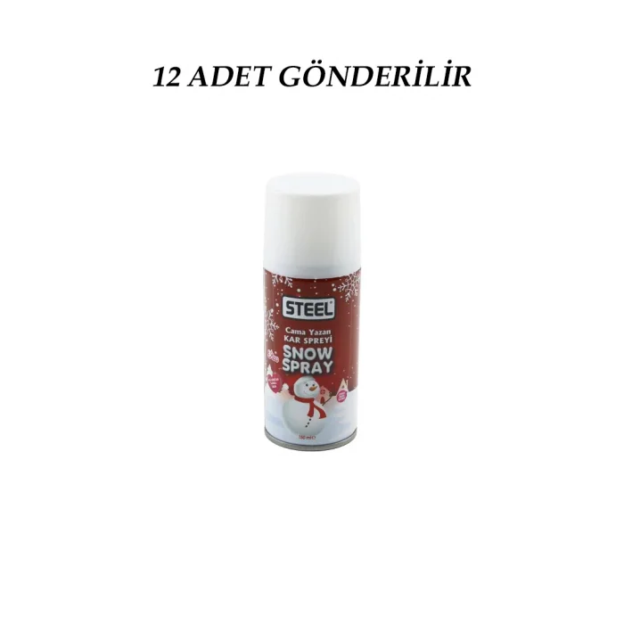 12 ADET SNOW PARTY SPRAY KAR SPREYİ 150ML HER YÜZEYE KAR EFEKTLİ YAZI YAZMA (5047)