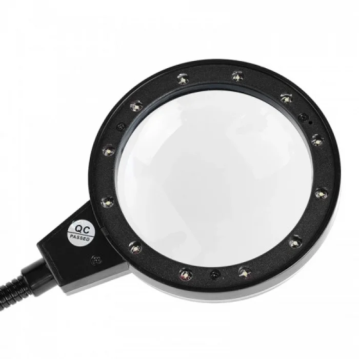 12 Led Clipsli Işıklı Büyüteç Işıklı Masa Lambası Çalışma Lambası