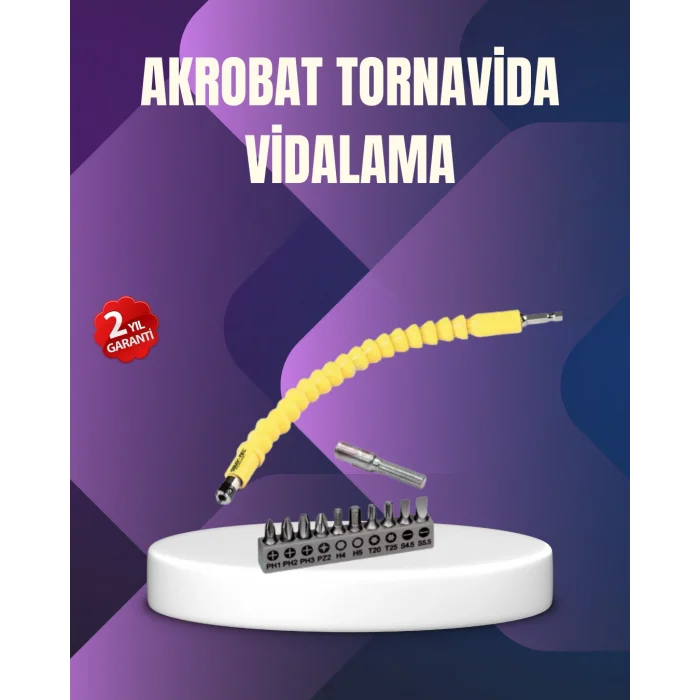 12 Parça Vidalama Uç Seti Akrobat Tasarım Dayanıklı Metal