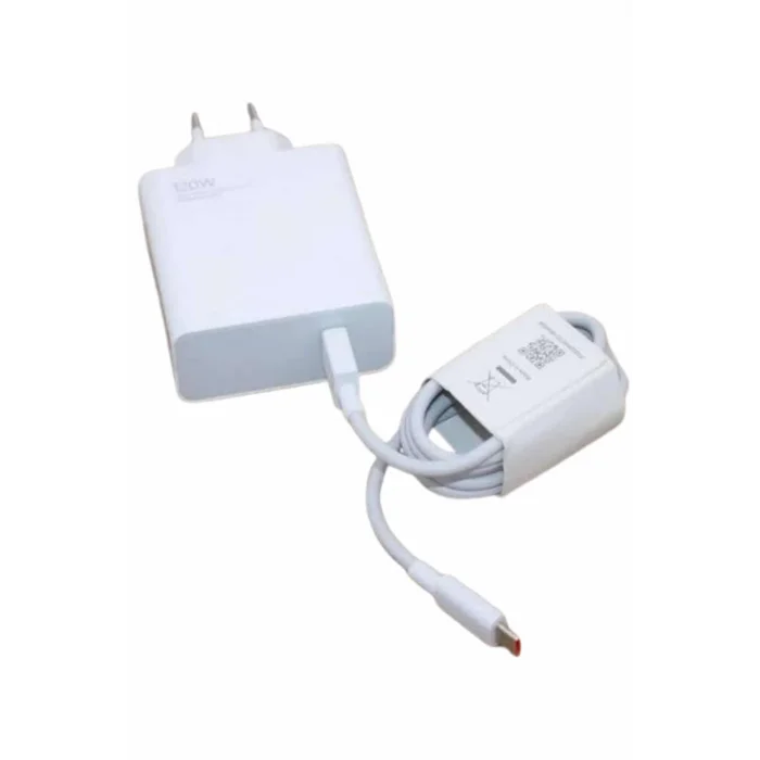 120W Şarj Aleti Hızlı Çift Turbo Şarj Aleti Seti Beyaz