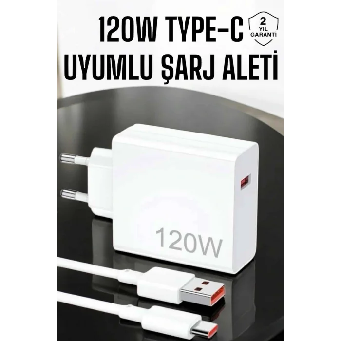 120W Şarj Aleti Type-C Uyumlu Turbo Şarj Aleti