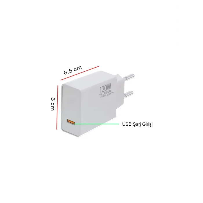 120W Süper Hızlı Şarj Cihazı - USB Type-C (5047)