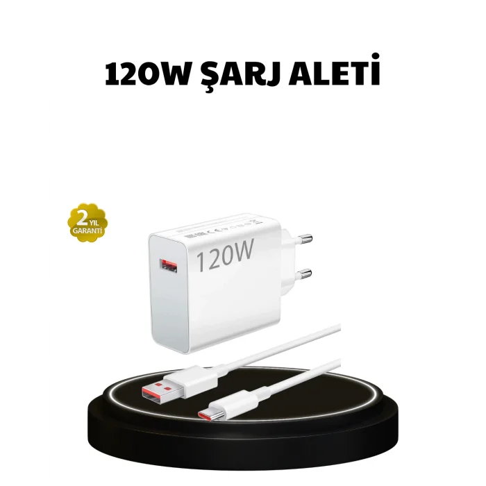 120W Ultra Hızlı Şarj Adaptörü USB-C Destekli Güçlü Şarj Teknolojisi