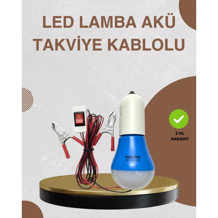 12V LED Ampul Timsah Kıskaçlı Taşınabilir Aydınlatma