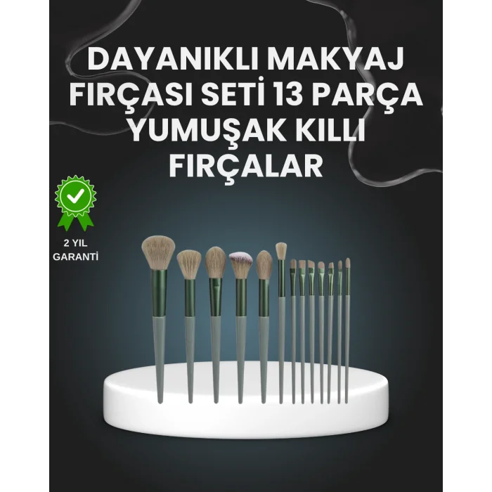 13lü Fiber Kıllı Yumuşak Makyaj Fırçası Seti Taşınabilir ve Ergonomik Tasarım