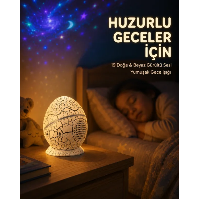 14 Renkli Nebula Yıldız Projektör + Müzik + Gürültü Cihazı + Zamanlayıcılı