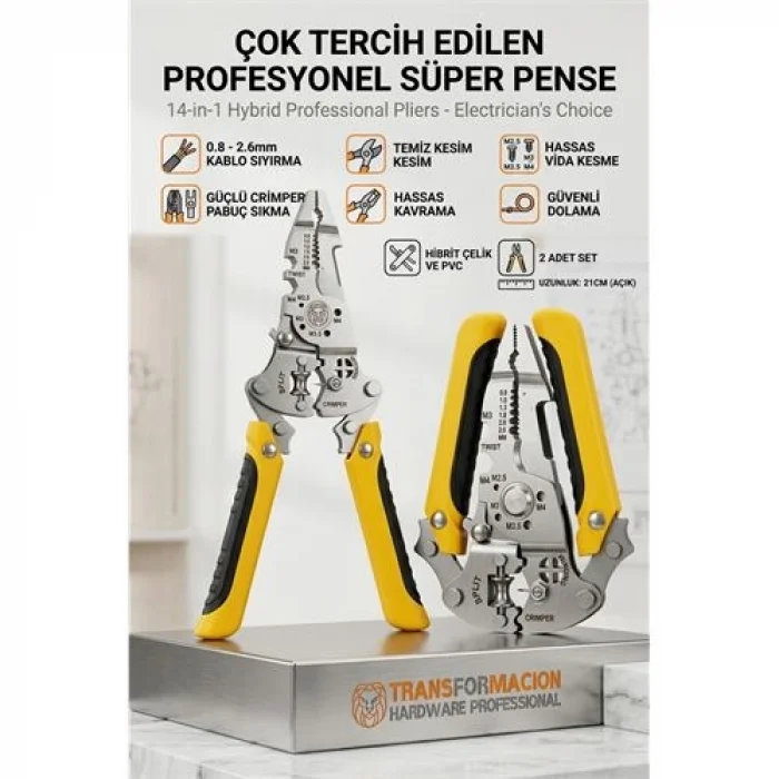 14ü 1 Arada Katlanabilir Kablo Soyucu Pense | Hibrit Çok Amaçlı Pense 723067