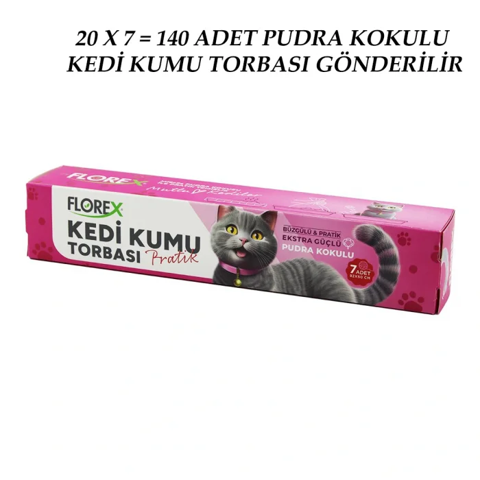 140 ADET KEDİ - EVCİL HAYVAN  KUMU TORBASI PRATİK PUDRA KOKULU  BÜZGÜLÜ - EXTRA GÜÇLÜ 82X50CM (5047)