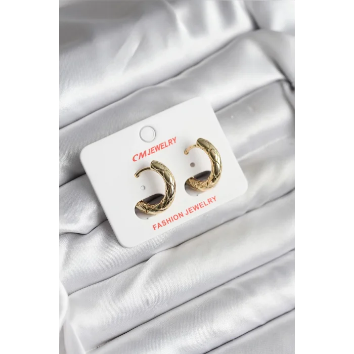 14K Gold Renk Kaplama CM Kadın Küpe