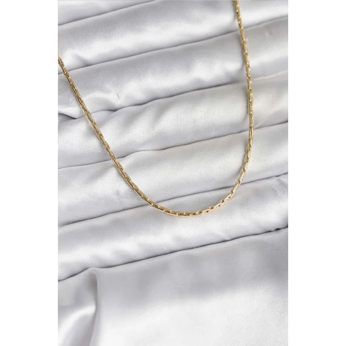 14K Gold Renk Kaplama İnce Zincir Model CM Kadın Kolye