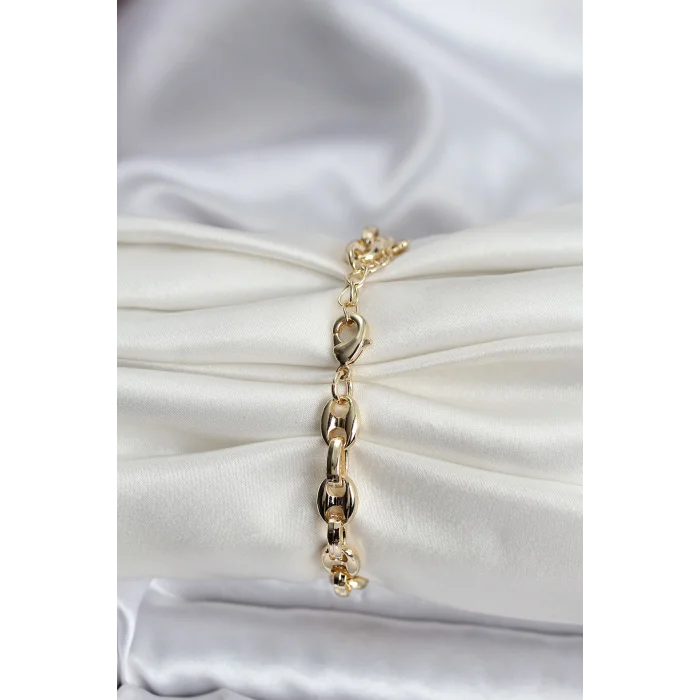 14K Gold Renk Kaplama Kahve Çekirdeği Model CM Kadın Bileklik