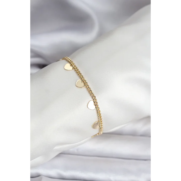 14K Gold Renk Kaplama Kalpli Model CM Kadın Bileklik