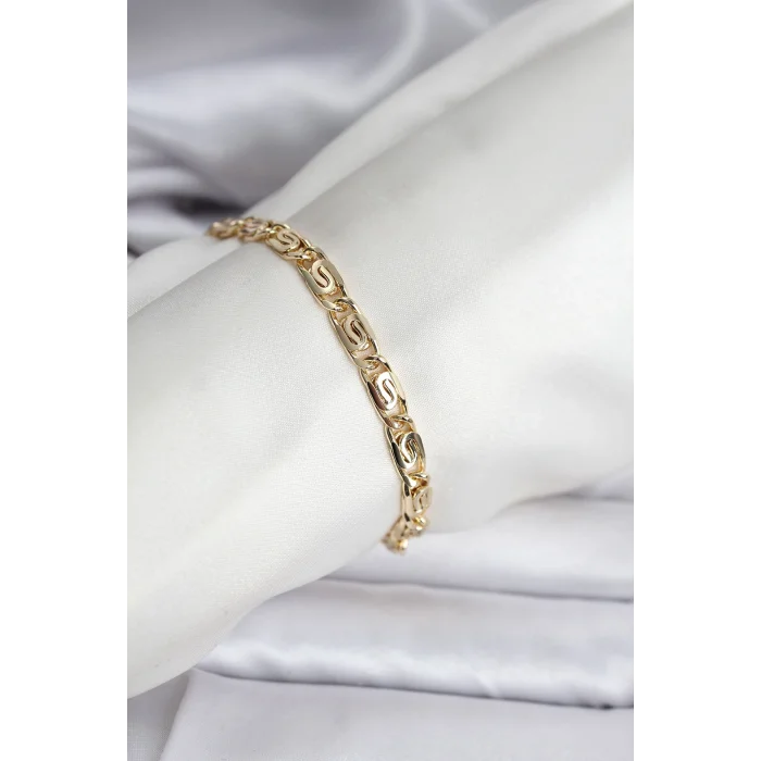 14K Gold Renk Kaplama Zincir Model CM Kadın Bileklik