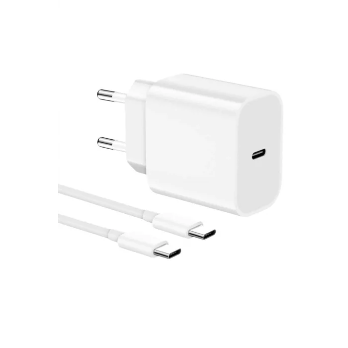 15/Pro/Pro Max 20W İOS Uyumlu Hızlı Şarj Aleti Adaptörlü Beyaz