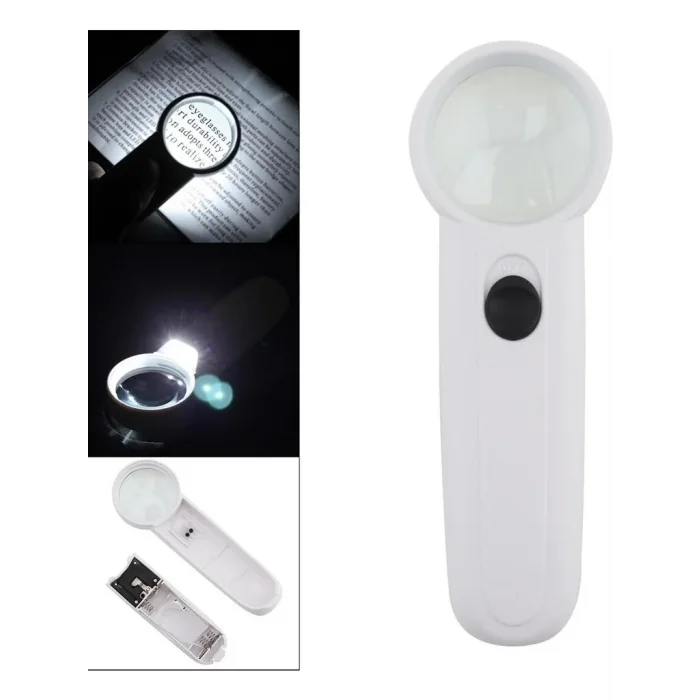 15X Çok Fonksiyonlu 2 Led Işıklı Taşınabilir El Büyüteç