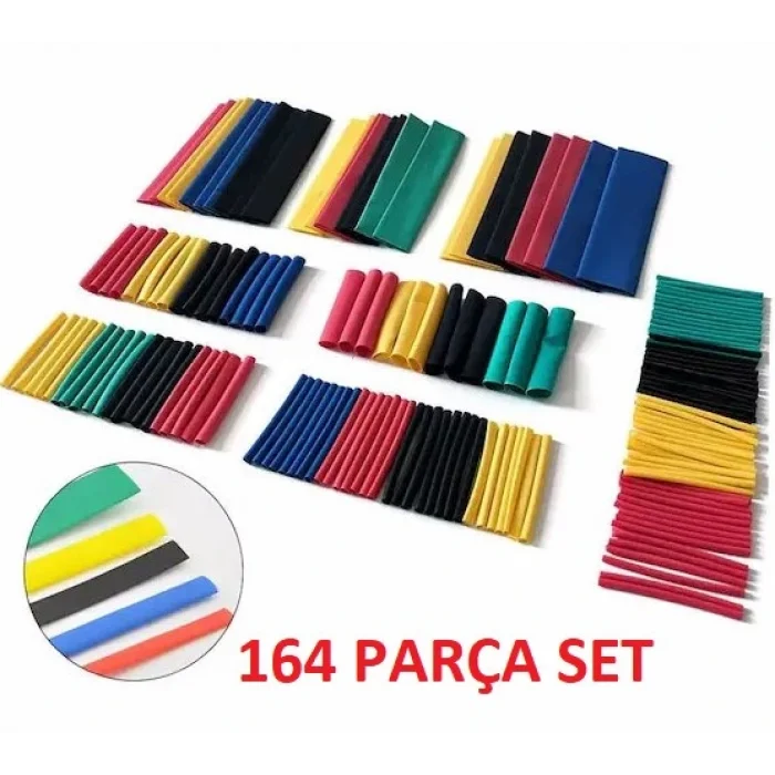 164 Parça Set Isıyla Daralan Makaron Kablo Koruyucu Kılıf (5047)