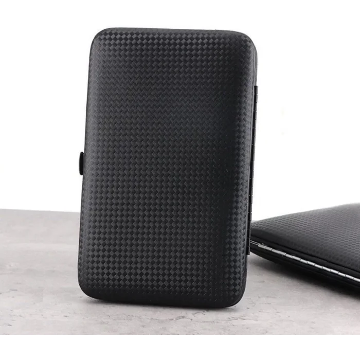 18 Parça Manikür Pedikür Set Kutusu Çelik Deri Çantalı Bakım Seti (5047)