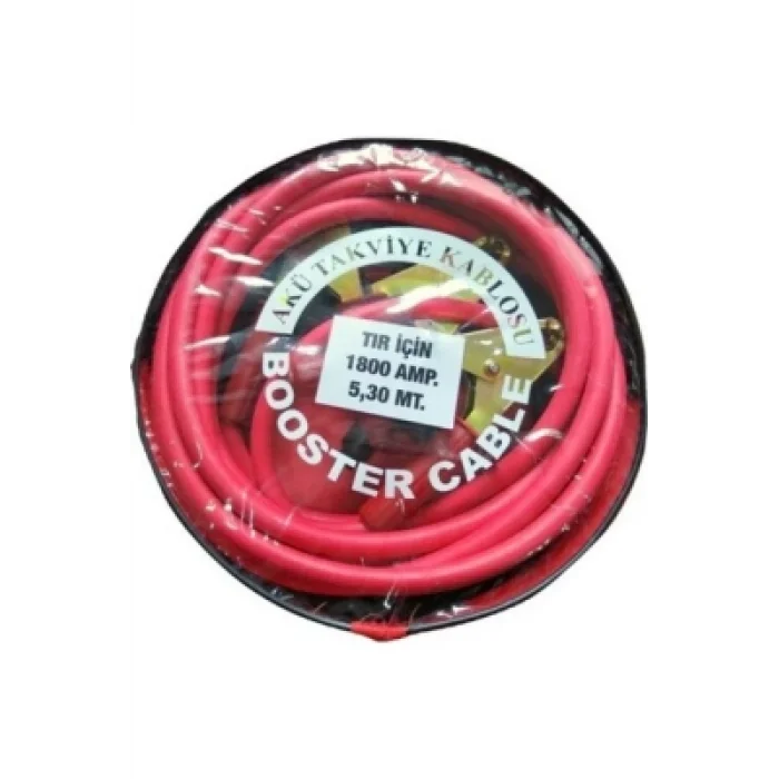 1800 AMPER TIR İÇİN AKÜ TAKVİYE KABLOSU 4.8MT - PENCERELİ BEZ ÇANTALI  (5047)
