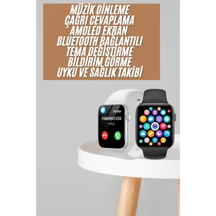1.83 İnç Akıllı Saat Android ve İOS Uyumlu Çağrı Cevaplayabilen Adımsayar GPS Takibi