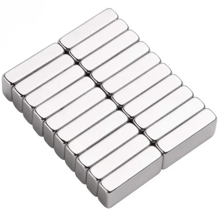 2 Adet 20x10x5 mm Neodyum Magnet N35 Güçlü Mıknatıs Köşeli ve Dayanıklı Nikel Kaplama