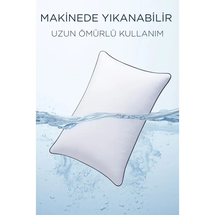 2 Adet 50x70cm Nano Jel Lüks Yastık | 1200gr Anti-alerjik Pamuklu Yastık Seti 2li