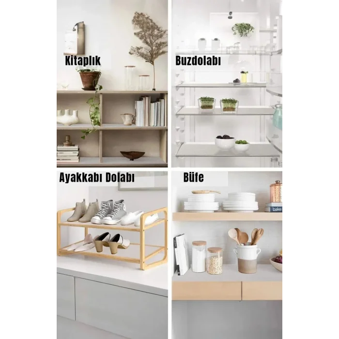( 2 Adet ) Çok Amaçlı Pratik Kaydırmaz 45 Cm X 3 Metre Raf Örtüsü (mutfak-dolap İçi-buzdolabı )