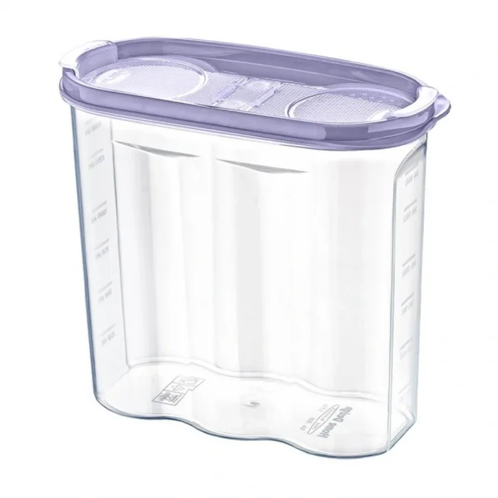 2 Kapaklı Ölçekli Erzak Kuru Gıda Saklama Kutusu Kabı - 1,7 Litre - SA935 (5047)