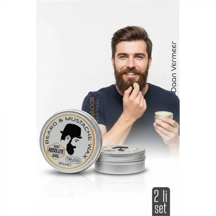 2 Li Nano Bıyık Sabitleyici Wax - %100 Doğal, Şekillendirici Ve Besleyici Balm