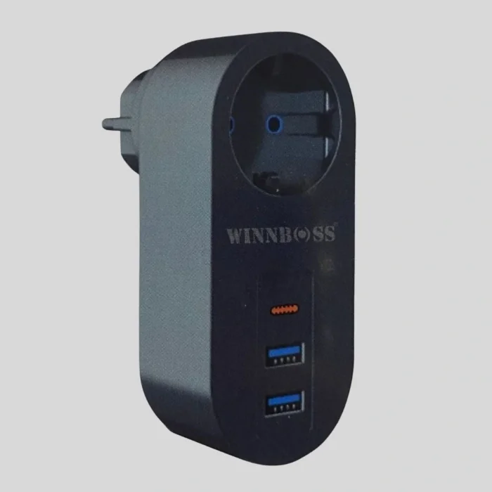 2 USB,1 TYPE-C Girişli 1'li Çocuk Korumalı,Isıya Karşı Dayanıklı 2500Watt Termal Akım Korumalı Priz (5047)