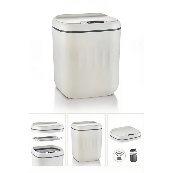 20 Litre Hareket Sensörlü Akıllı Çöp Kovası Beyaz