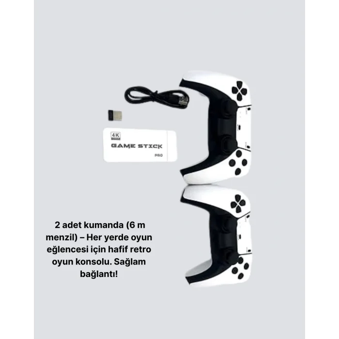 20.000 Yüklü Oyunlu Kablosuz Retro Oyun Konsolu 4K Destekli