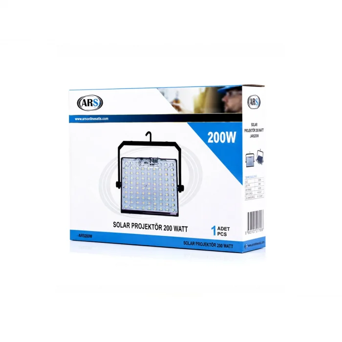 200W GÜNEŞ ENERJİLİ LED IŞIK SOLAR PROJEKTÖR - FENER KAMP - DIŞ MEKAN 3 FARKLI LED IŞIK 348961 LMB (5047)