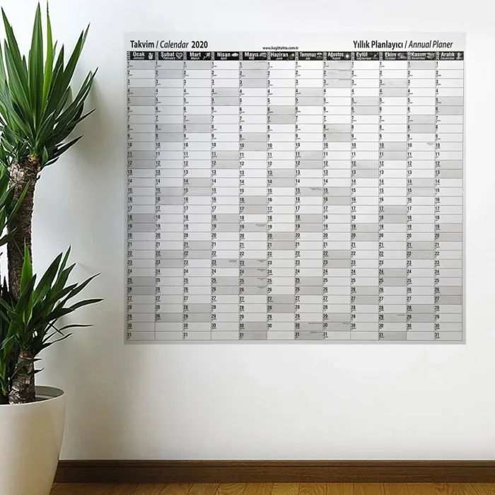 2020 Yıllık Planlayıcı Manyetik Duvar Stickerı Takvim 110x100 cm