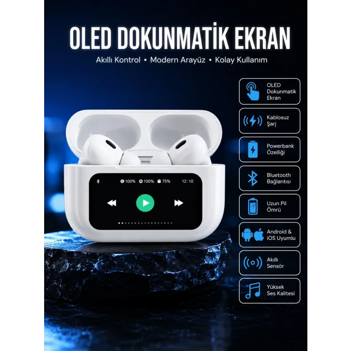 2025 Model Bluetooth Kulaklık Dokunmatik Ekran Yüksek Ses Kalitesi Yeni Nesil