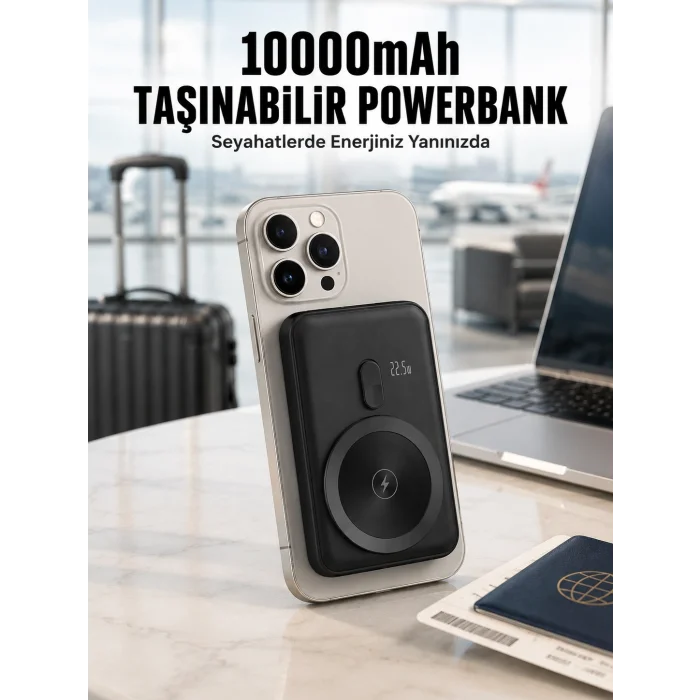 22.5W Hızlı Şarj Destekli Manyetik Powerbank Kompakt Tasarım Yeni Nesil