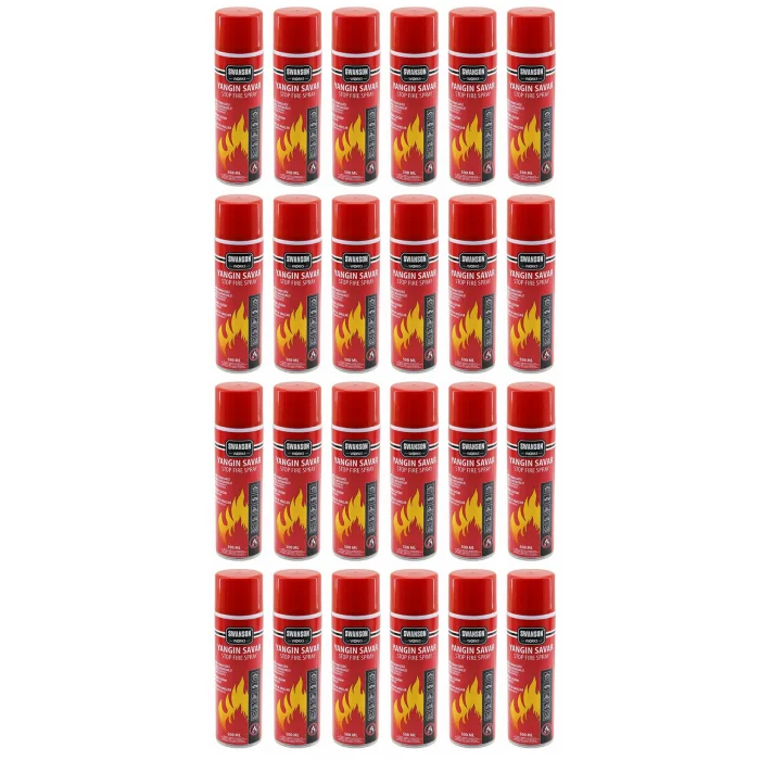 24 ADET YANGIN SAVAR SPREY 500ML  EV - OFİS - OTO ARAÇ   ATEŞ BOĞUCU KÖPÜK TABAKA OLUŞTURUR (5047)