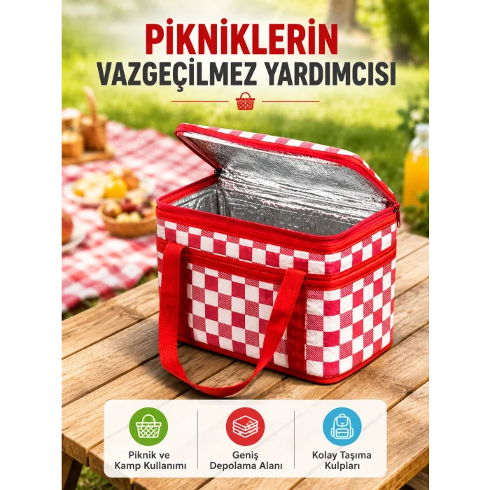 25 Litre Geniş Hacimli Termos Çanta Dayanıklı Fermuarlı Isı Korumalı Taşıma Çantası