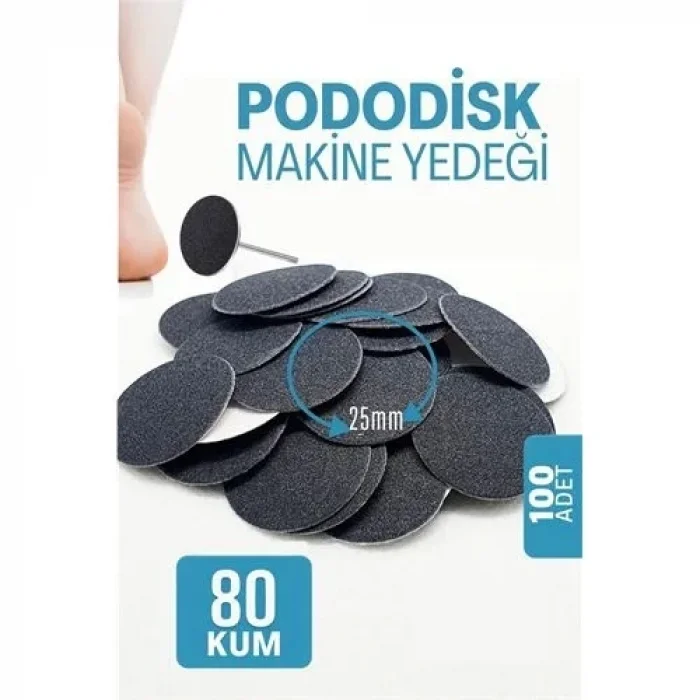25 Mm Pododisk - Nasır Sökücü Pedikür Makinesi Yedek Pedler 100 Adet 722073