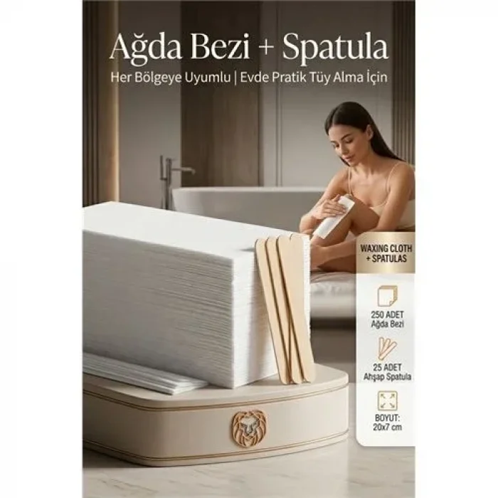 250’li Ağda Bezi Seti + Spatula | Her Bölgeye Uyumlu | Evde Pratik Tüy Alma İçin 715914
