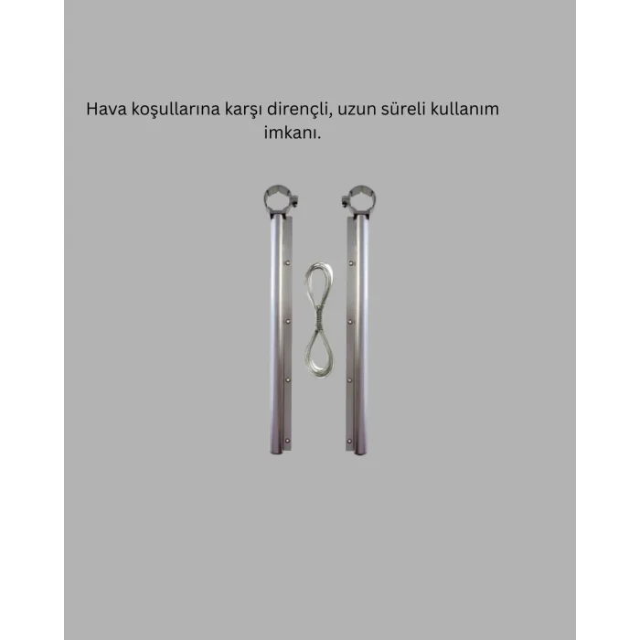 25x60 Balkon Askılığı Kare Demir Uyumlu Hava Dayanıklı Çamaşır Askısı