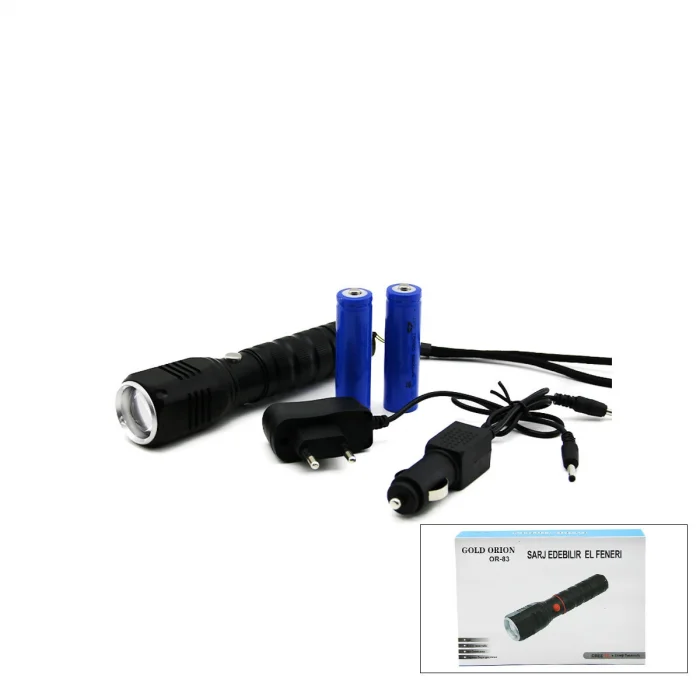 2IN1 ZOOMLU EL FENERİ - COB LED FİŞ - ÇAKMAK ŞARJLI METAL KASA 17CM 3000 LUMEN (5047)