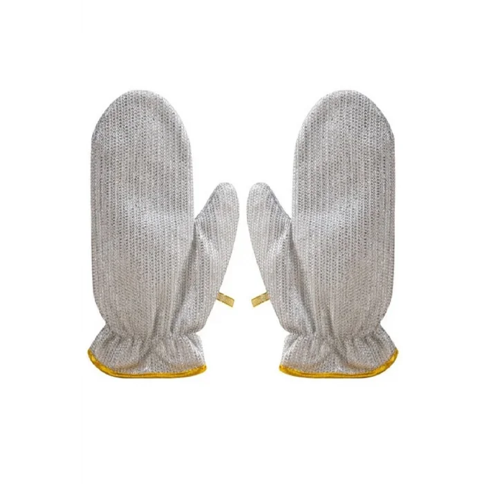 2li Telli Bulaşık Eldiveni Su Geçirmez Kir Sökücü Tava Tencere Ovma Mutfak Banyo Temizlik Eldiveni