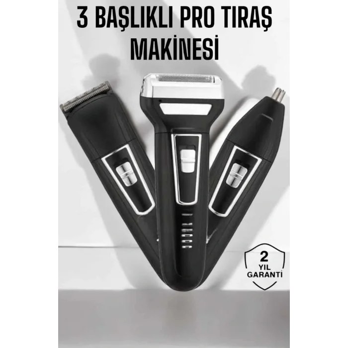 3 Başlıklı Profesyonel Tıraş Makinesi