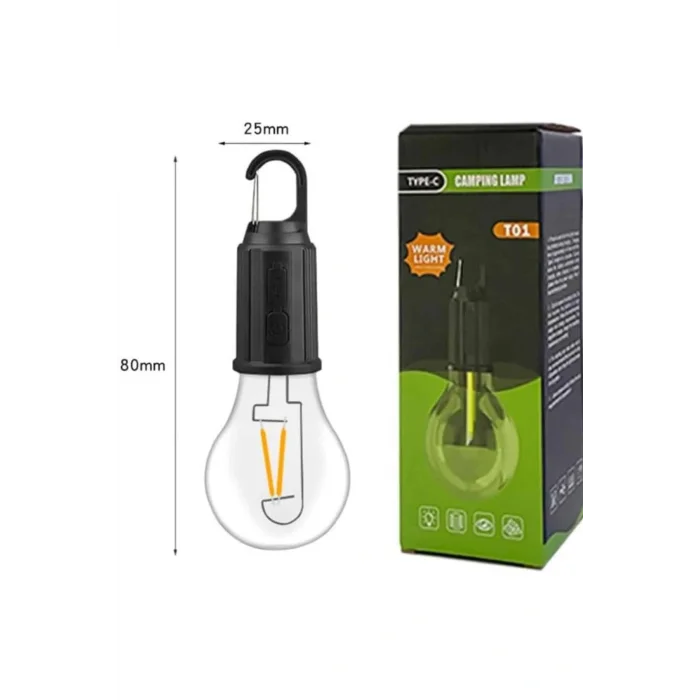 3 Farklı Mod LEDli Şarjlı Asma Kancalı Kamp Lambası Taşınabilir Ampul
