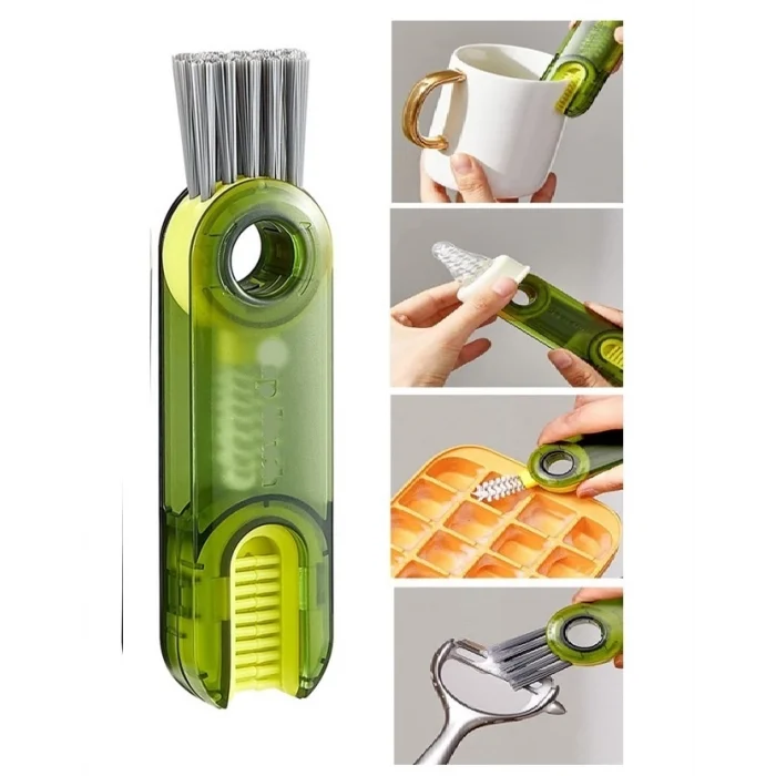 3 Fonksiyonlu Çok Amaçlı  Temizlik Fırçası Mutfak-Banyo-Araç- Klavye -Pencere Oluk Temizlik Fırçası