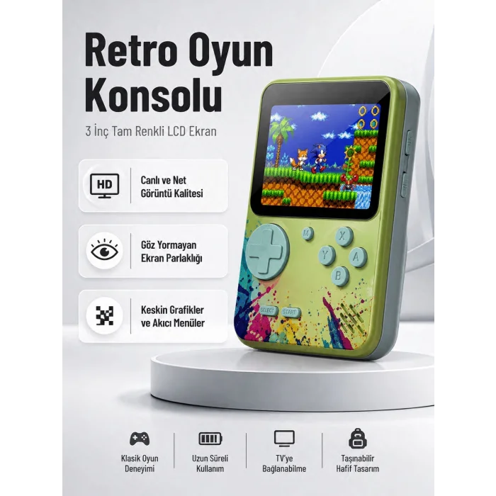 3 İnç Renkli Ekranlı Taşınabilir El Konsolu – G5 Modeli